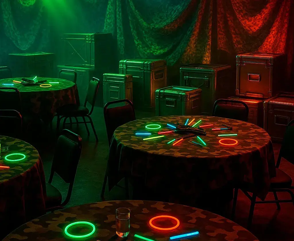 Shooter party lighting and camo color palette setup