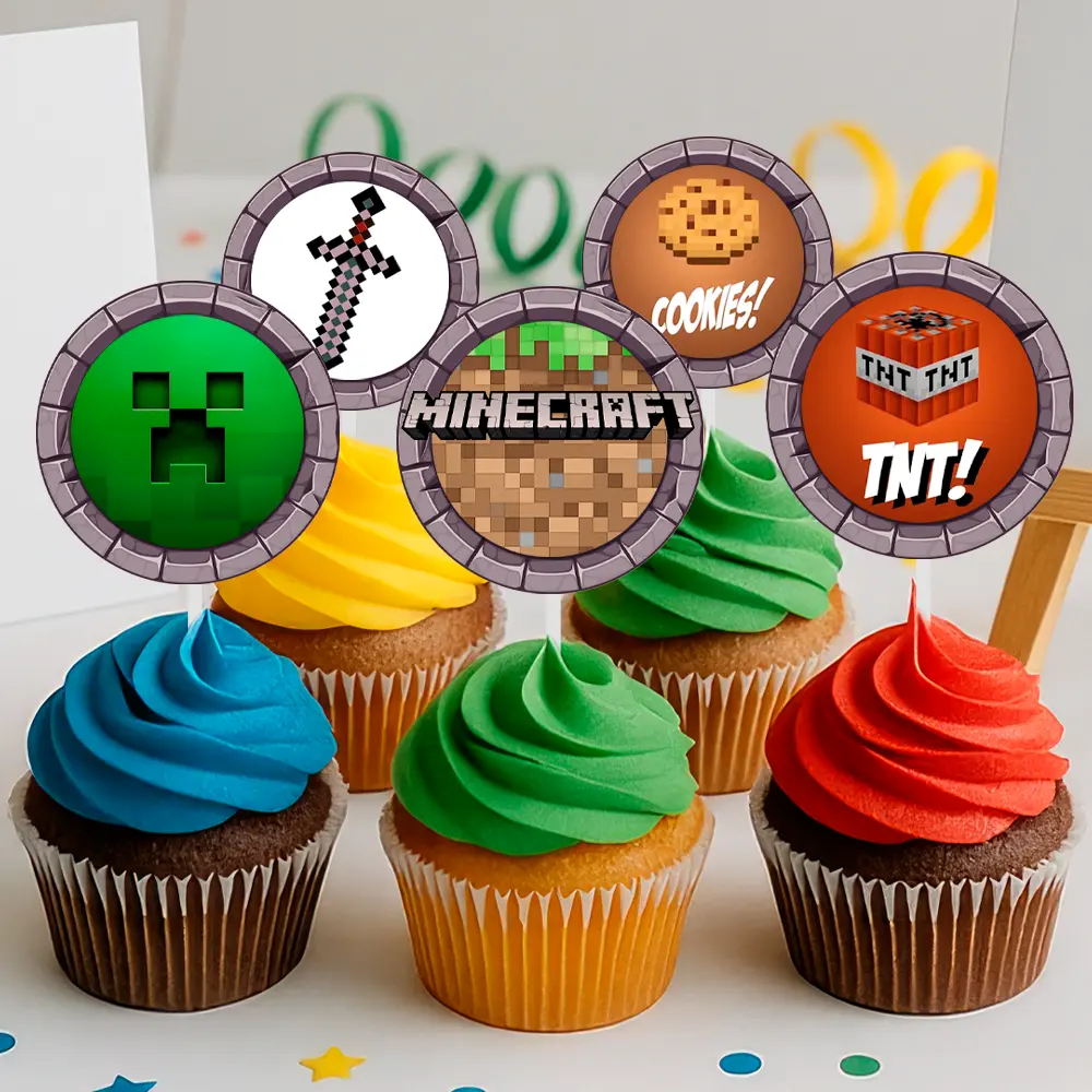Free Printable Minecraft Cupcake Toppers