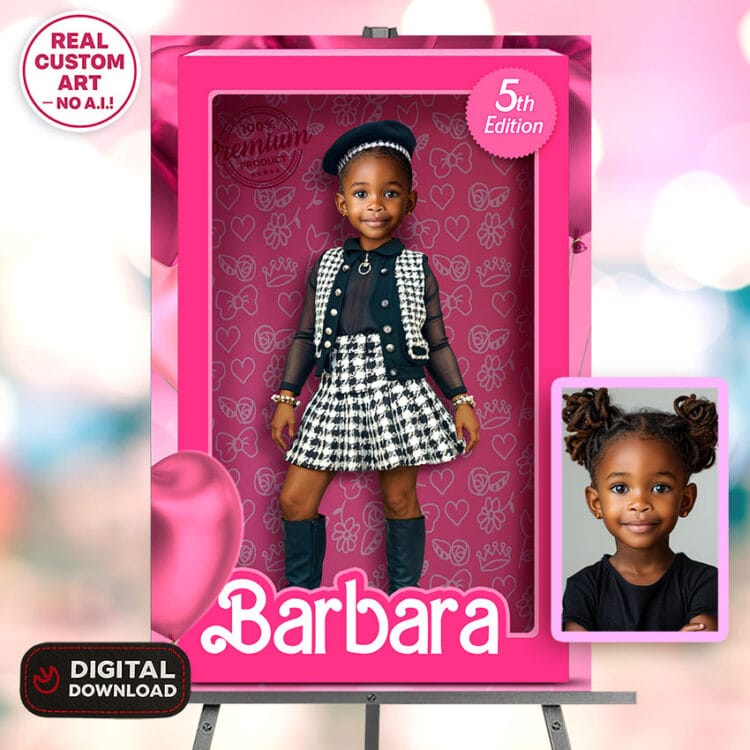 Barbie Birthday Photo Welcome Sign