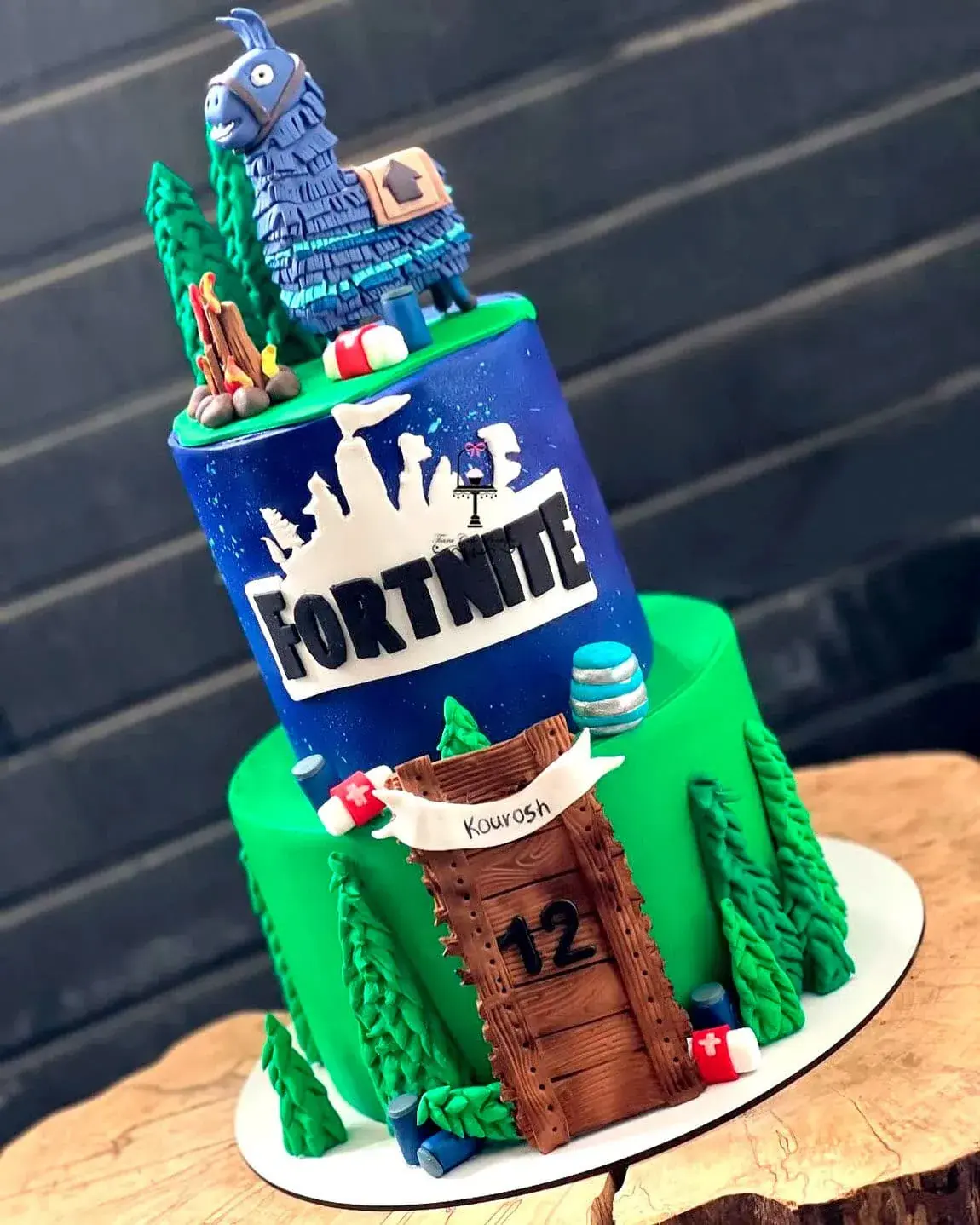 Fortnite-themed birthday cake idea