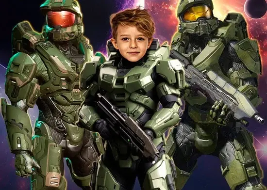 Spartan-inspired props and photo booth zone