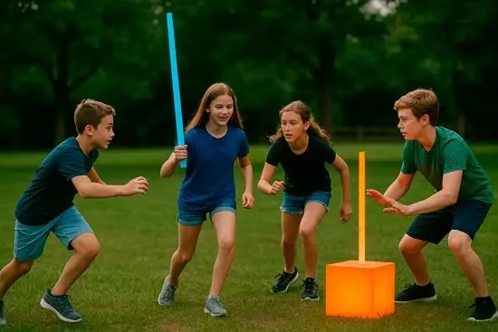 Capture the Flag bases with glowing markers