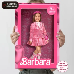Barbie Birthday Welcome Sign with Photo – Personalized 16×24 Vertical (24h Delivery) – Digital Download