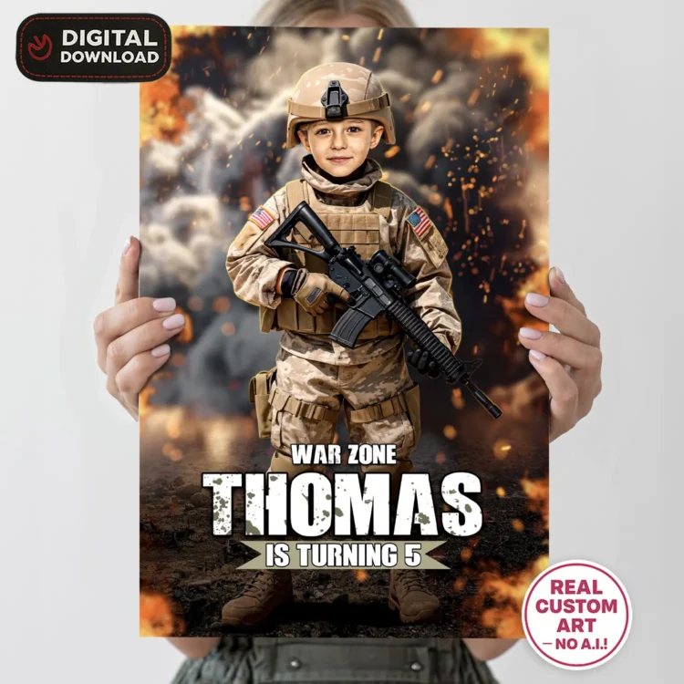 Call of Duty Welcome Sign with Photo – Personalized Call of Duty Party Deco (24h Delivery) – Digital Download