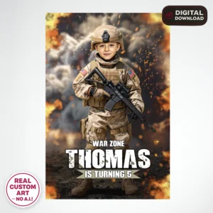 Call of Duty Welcome Sign with Photo – Personalized Call of Duty Party Deco (24h Delivery) – Digital Download