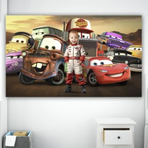 personalized-carsphoto-banner-and-party-deco-cars-kids-birthday-party-kids- Cars Birthday Banner with Photo | Personalized Lightning McQueen Welcome Sign