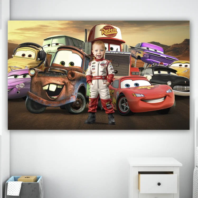 personalized-carsphoto-banner-and-party-deco-cars-kids-birthday-party-kids- Cars Birthday Banner with Photo | Personalized Lightning McQueen Welcome Sign