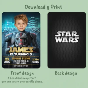 personalized-clone-troopers-photo-invitation-and-party-deco-star-wars-kids-birthday-party-kids-troopers-party-card-5 Star Wars Bad Batch Birthday Photo Invitation