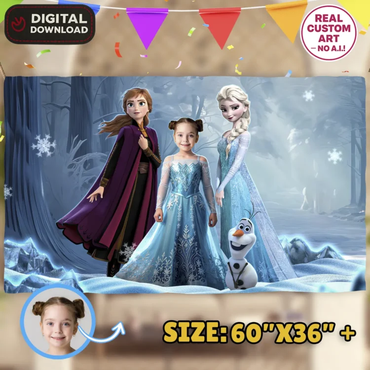 personalized-frozen-photo-banner-and-party-deco-frozen-kids-birthday-party-frozen-girls-1 Frozen Birthday Banner with Photo – Personalized 60×36 Horizontal (24h Delivery) – Digital Download
