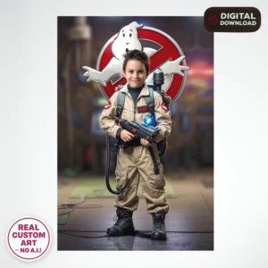 Ghostbusters Personalized Portrait with Photo – Custom Ghostbusters Wall Art (24h Delivery) – Personalized Ghostbusters Gifys – Digital Download