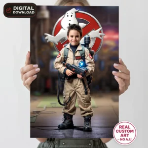 Ghostbusters Personalized Portrait with Photo – Custom Ghostbusters Wall Art (24h Delivery) – Personalized Ghostbusters Gifys – Digital Download