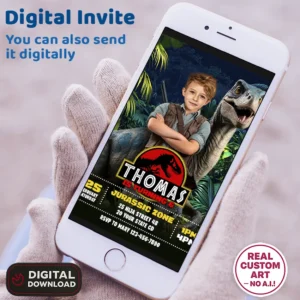 Jurassic Birthday Photo Invitation