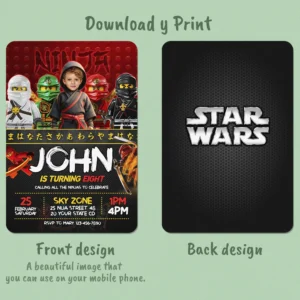 LEGO Ninjago Birthday Photo Invitation – Personalized Ninja Edition (24h Delivery) – Digital Download