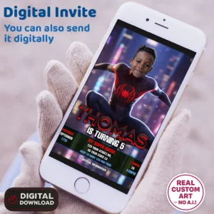 Miles Morales Birthday Photo Invitation