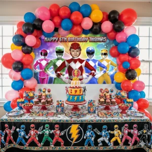personalized-power-rangers-photo-banner-and-party-deco-power-rangers-kids-birthday-party-power-rangers-2 Power Rangers Birthday Banner with Photo – Personalized Power Rangers Party Banner (24h Delivery) – Digital Download