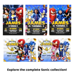 Sonic Birthday Photo Welcome Sign – Personalized Sonic Party Deco (24h Delivery) – Digital Download