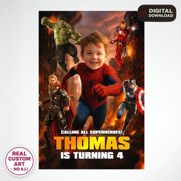 Spiderman and Avengers Welcome Sign with Photo