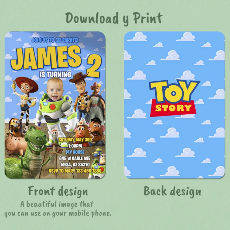 Toy Story Birthday Photo Invitation