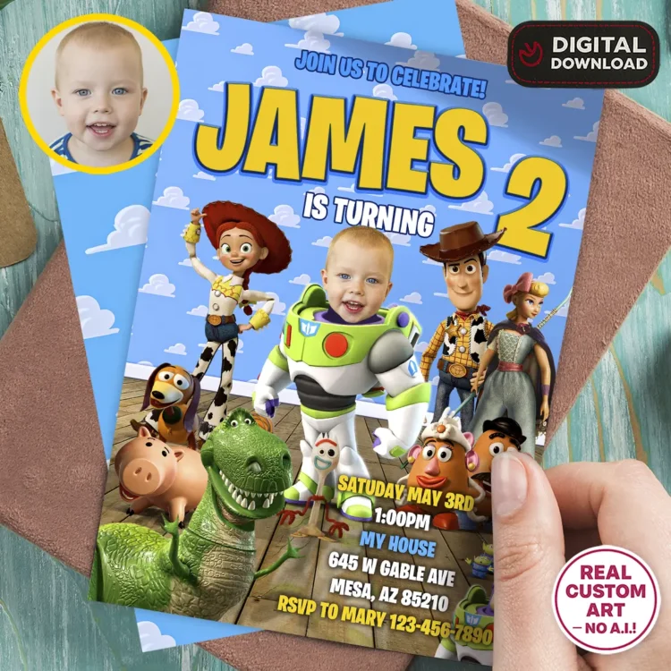 Toy Story Birthday Photo Invitation