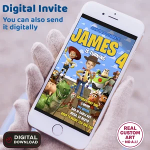 personalized-toy-story-photo-invitation-and-party-deco-buzz-kids-birthday-party-kids-budy-party-2 Toy Story Woody Birthday Photo Invitation β Personalized Sheriff Woody Photo Card (24h Delivery) β Digital Download