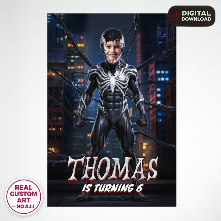 Venom Hero Birthday Photo Welcome Sign