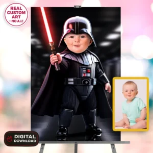 Baby Vader Personalized Portrait – Custom Galactic Cutie Dark Side Art – Perfect for 1st and 2nd Birthdays – Ready in 24h – Digital DownloadBaby Vader Personalized Portrait – Custom Galactic Cutie Dark Side Art – Perfect for 1st and 2nd Birthdays – Ready in 24h – Digital Download