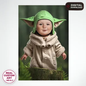 personalized-baby-yoda-birthday-portrait-and-party-deco-custom-birthday-kids-star-wars-1st-birthday-3 Baby Yoda Personalized Portrait – Custom Galactic Baby Art – Perfect for 1st and 2nd Birthdays – Ready in 24h – Digital Download
