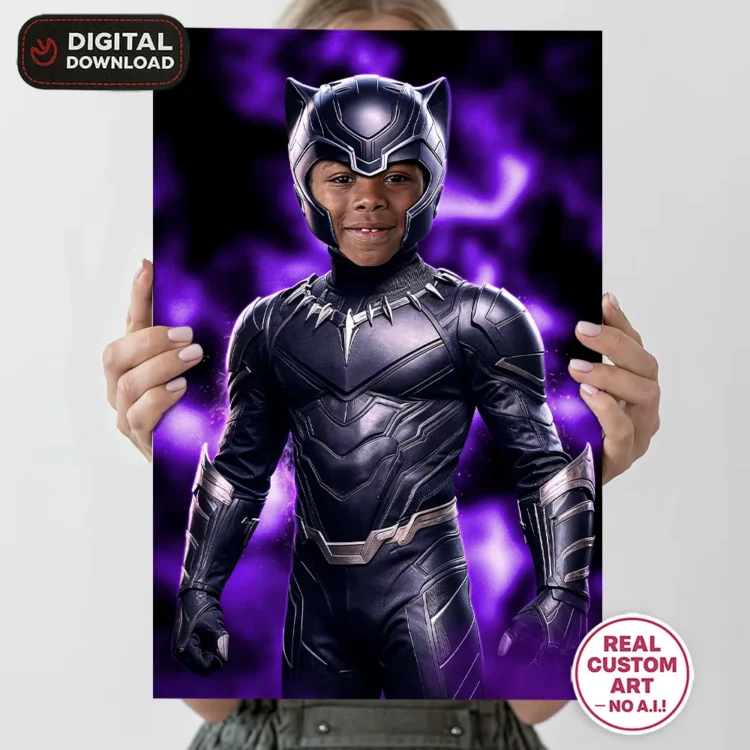 personalized-black-panther-birthday-portrait-and-party-deco-custom-birthday-kids-superhero-party-2 Black Panther Personalized Portrait for Kids – Custom Wakanda Hero Art – Ready in 24h – Digital Download