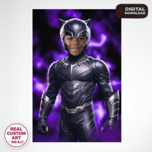 personalized-black-panther-birthday-portrait-and-party-deco-custom-birthday-kids-superhero-party-5 Black Panther Personalized Portrait for Kids – Custom Wakanda Hero Art – Ready in 24h – Digital Download