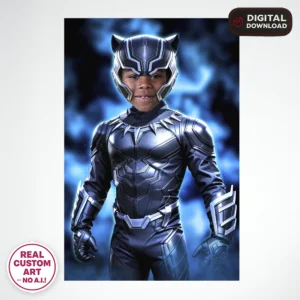 Black Panther Custom Portrait for Kids