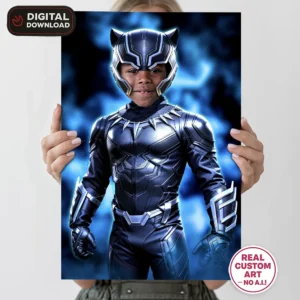 Black Panther Custom Portrait for Kids