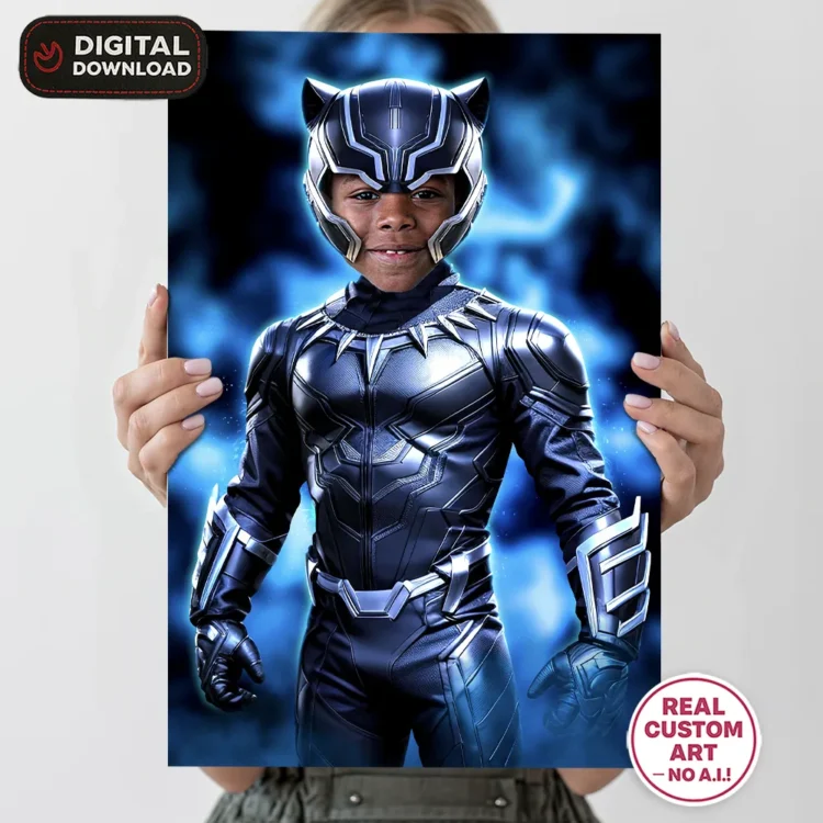 Black Panther Custom Portrait for Kids