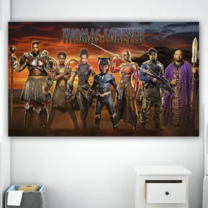 Black Panther Birthday Banner with Photo – Personalized Superhero Decoration (24 h Delivery) – Digital Download