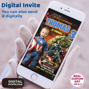 personalized-captain-america-photo-invitation-and-party-deco-captain-america-kids-birthday-superhero-photo-card-avengers-2 Captain America Photo Invitation – Personalized Superhero Design (24h Delivery) – Digital Download