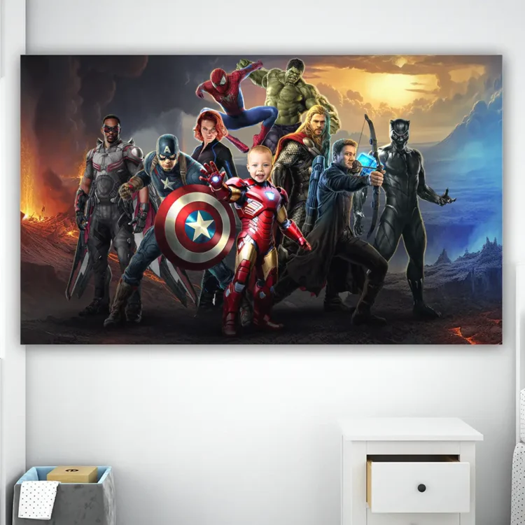 Iron Man Birthday Banner with Photo – Personalized Superhero Decoration (24 h Delivery) – Digital Download