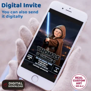 Star Wars Jedi Birthday Invitation with Photo