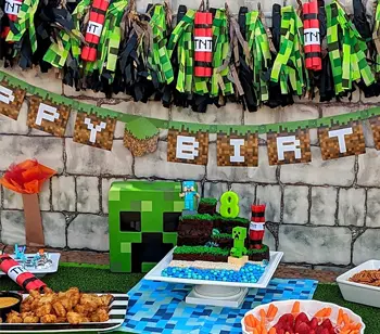 DIY pixel props: cardboard swords, pickaxes and shields