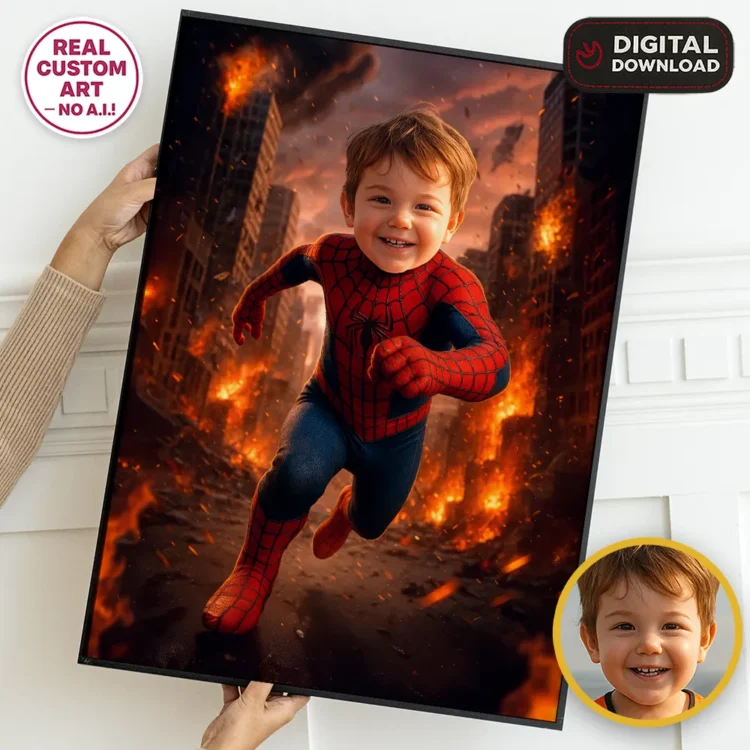 personalized-spiderman-birthday-portrait-and-party-deco-custom-birthday-kids-superhero-party-1 Spiderman Personalized Portrait for Kids – Custom Web Hero Art – Ready in 24h – Digital Download
