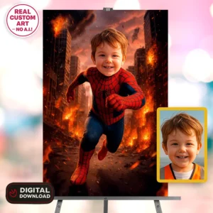 personalized-spiderman-birthday-portrait-and-party-deco-custom-birthday-kids-superhero-party-2 Spiderman Personalized Portrait for Kids – Custom Web Hero Art – Ready in 24h – Digital Download
