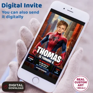 personalized-spiderman-photo-invitation-and-party-deco-spiderman-kids-birthday-party-kids-superhero-2 Spiderman Birthday Invitation with Photo