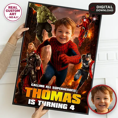 Spider-Man Welcome Sign printable in bold red & blue with web details