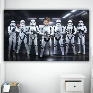 Star Wars Stormtrooper Birthday Banner with Photo – Personalized Galactic Decoration (24 h Delivery) – Digital Download