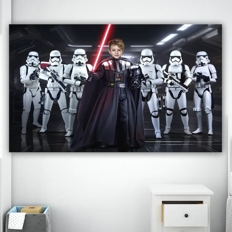 Star Wars Darth Vader Birthday Photo Banner – Personalized Galactic Decoration (24 h Delivery) – Digital Download