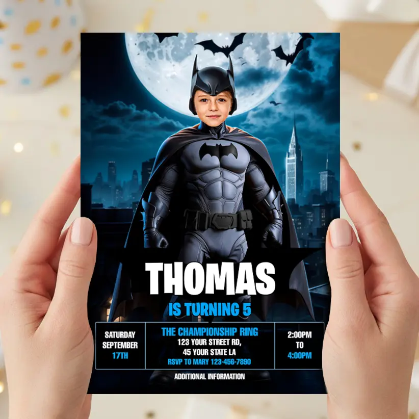 Custom Batman Invitations With Photo