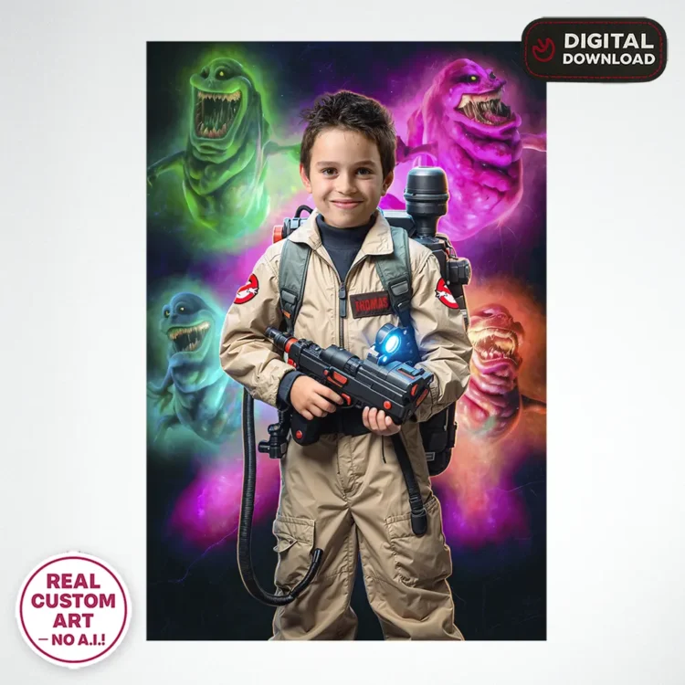 Ghostbusters Personalized Photo Portrait – Custom Ghostbusters Wall Art (24h Delivery) – Personalized Ghostbusters Gifys – Digital Download
