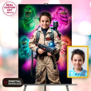 Ghostbusters Personalized Photo Portrait – Custom Ghostbusters Wall Art (24h Delivery) – Personalized Ghostbusters Gifys – Digital Download