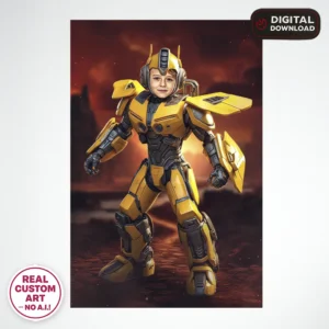 Transformers Bumblebee Portrait for Kids – Personalized Transformers Gifts – Ready in 24h – Digital Download