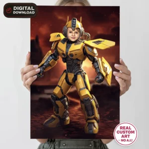Transformers Bumblebee Portrait for Kids – Personalized Transformers Gifts – Ready in 24h – Digital Download