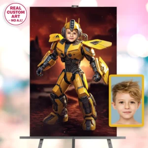 Transformers Bumblebee Portrait for Kids – Personalized Transformers Gifts – Ready in 24h – Digital Download