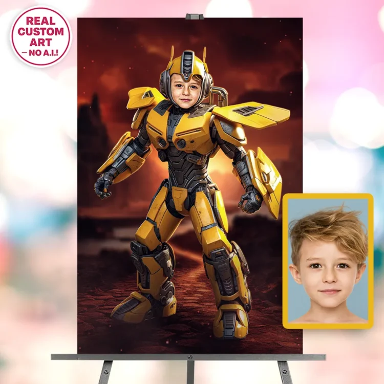 Transformers Bumblebee Portrait for Kids – Personalized Transformers Gifts – Ready in 24h – Digital Download